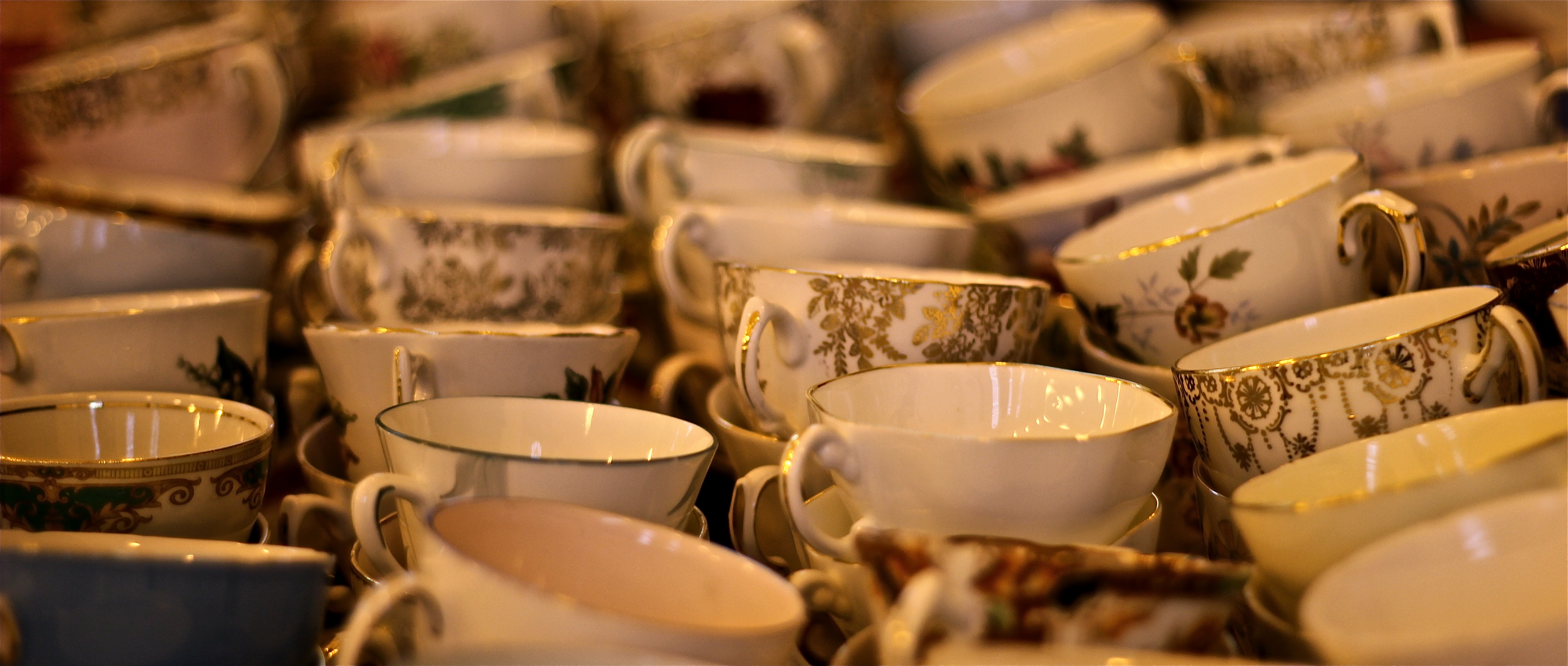 Vintage stacked teacups