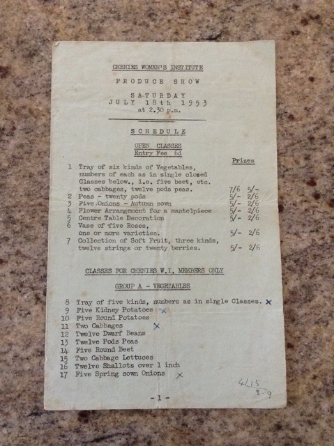 p19 First Chenies Produce show programme
