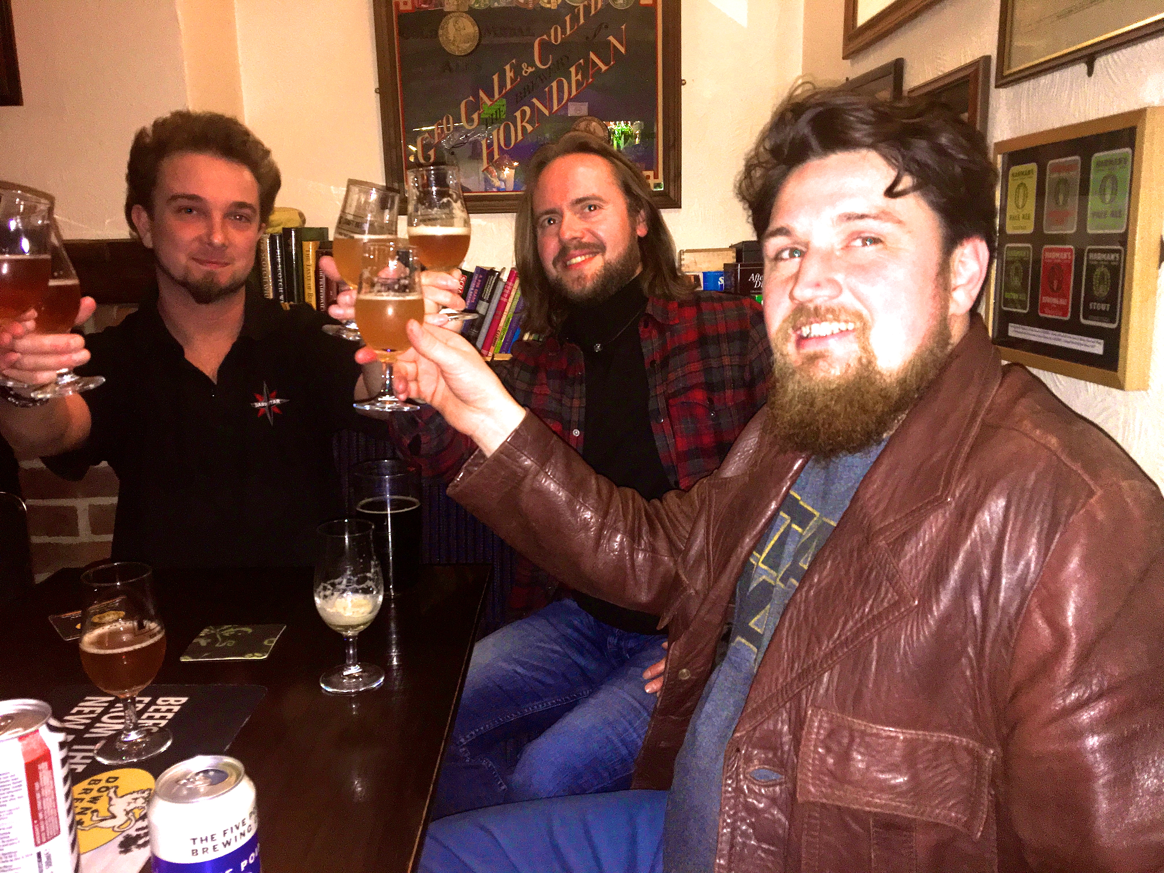 p18 CW people with beer tasting one – can add glass tower from 35 here too